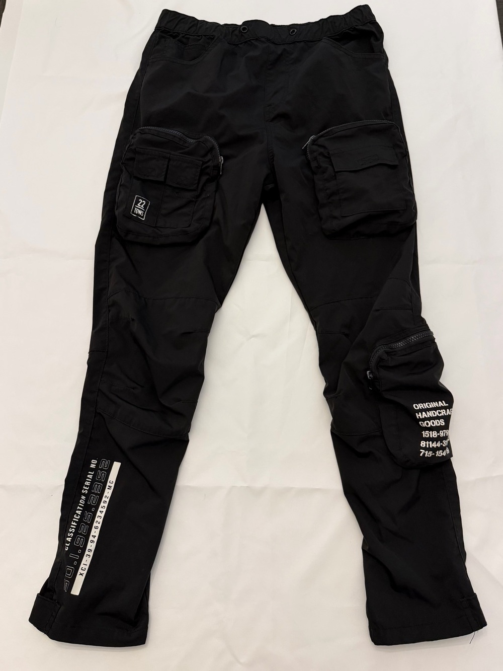 Smoke Rise Men's Black Utility Cargo Pants with Tactical Pockets